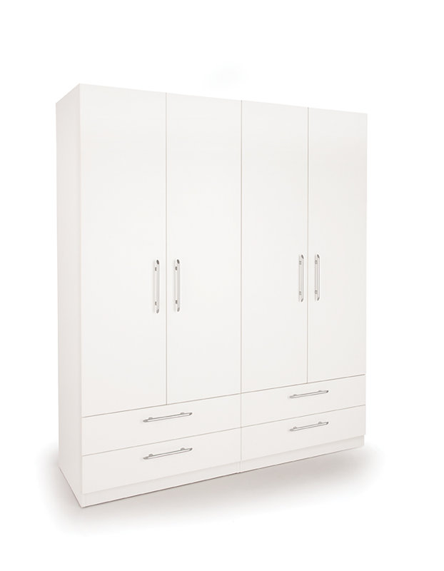 Heanor 4 Door Wardrobe, White