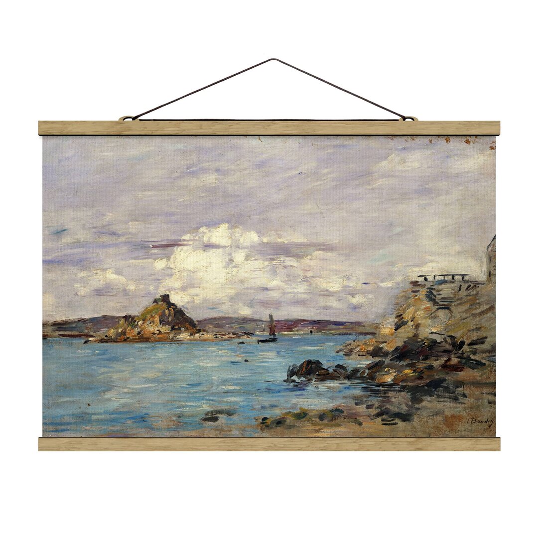 Stoffbild Mit Posterleisten - Eugène Boudin - Douarnenez Die Bucht - Querformat 2:3