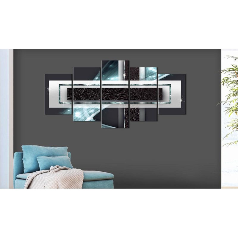 Pluie d'azur 5 pièces, H 40 po x l 80 po x P 0,7 po