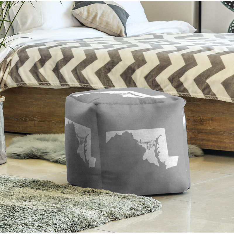 Upholstered Ottoman, Gray