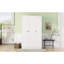 Armoire moderne 3 portes blanche avec tablettes polyvalentes pour la chambre à coucher - Rangement personnalisable