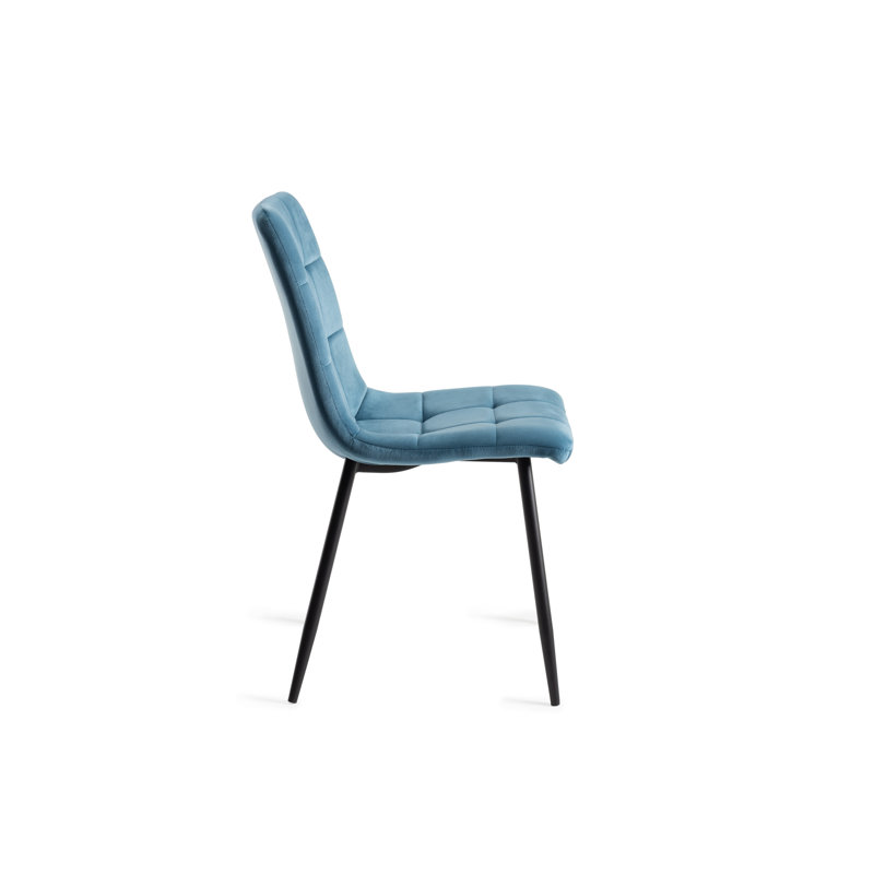 Cressida 283.97cm H Upholstered Side Chair, Petrol Blue