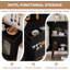 Buffet avec rangement, buffet avec portes coulissantes en verre cannelé et tiroirs, buffet pour la cuisine, noir