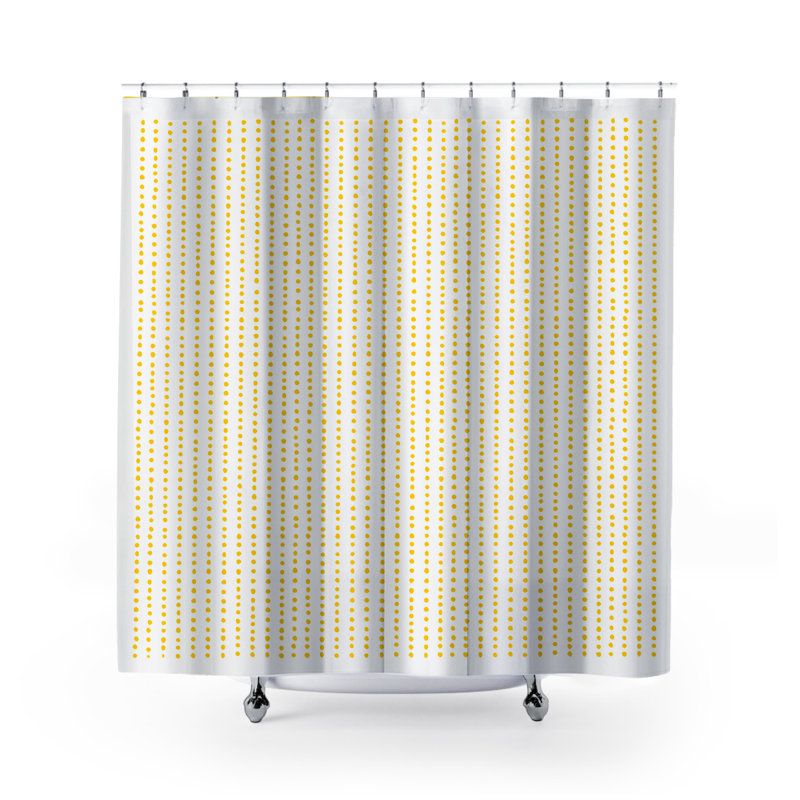 Thora Dots Mid-Century Shower Curtain, Yellow