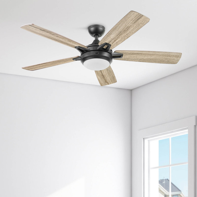 Ventilateur de plafond 52 po avec lumières DEL et télécommande Lorelai, Bronze espresso