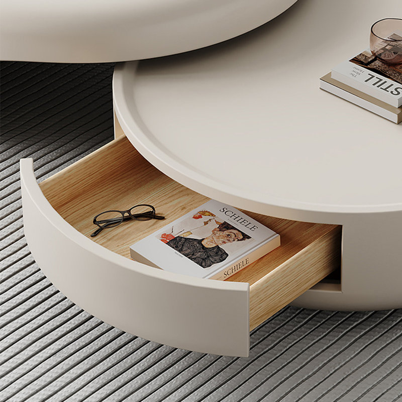 Ensemble de tables basses rétractables de style crème