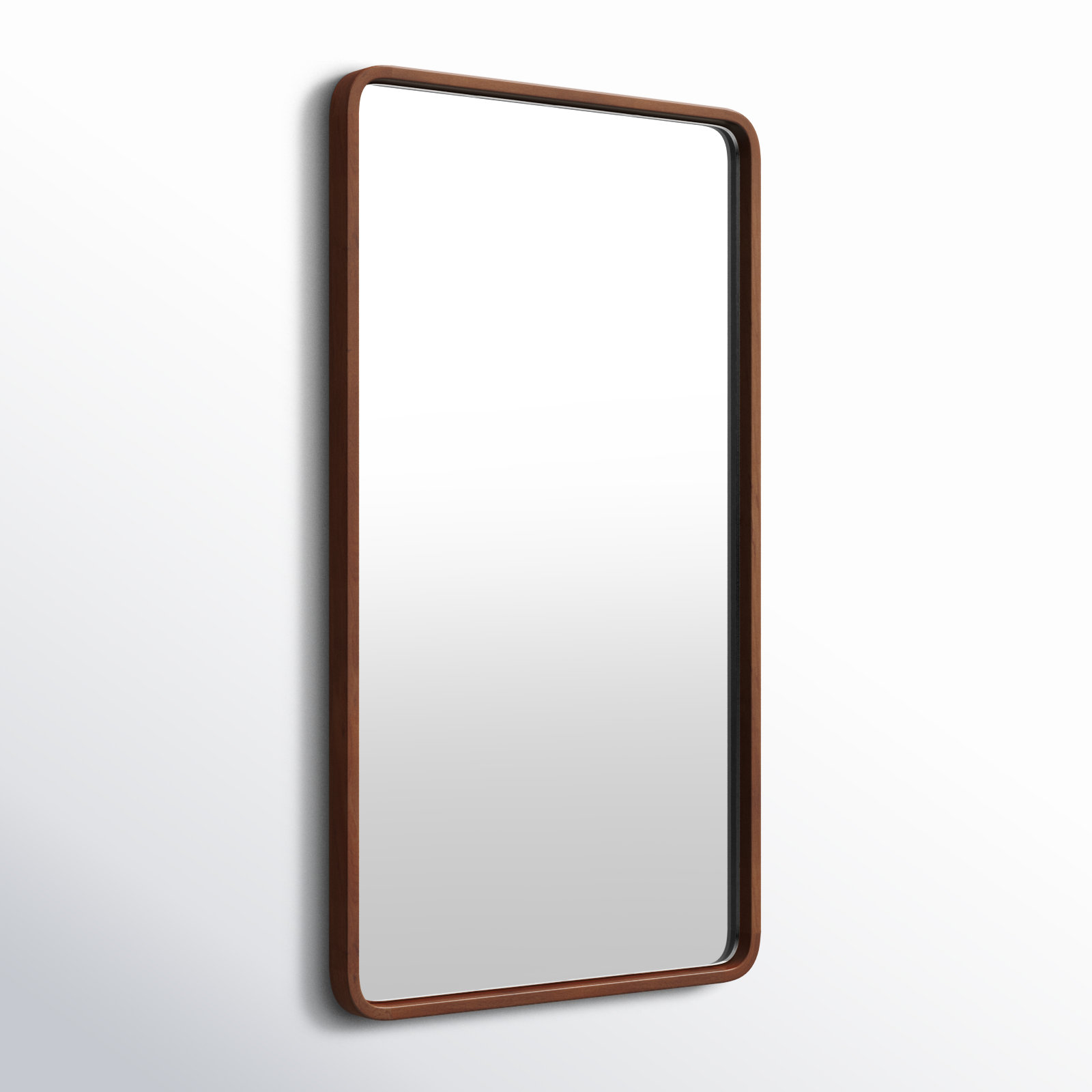 Sherman Wood Rectangle Mirror, 36" x 20", Walnut Brown