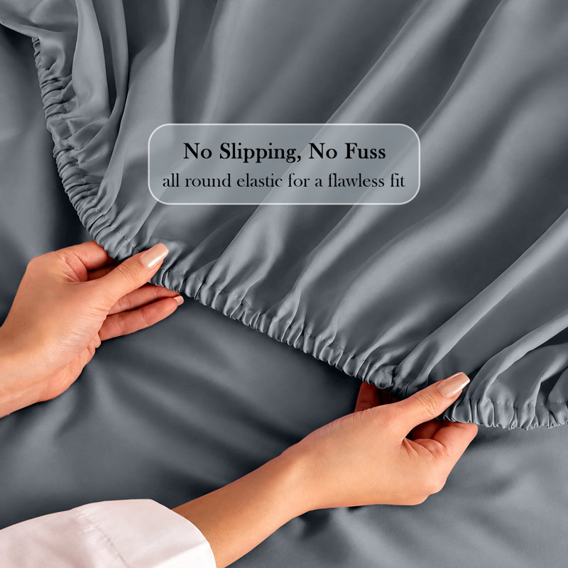 Rebrilliant Microfiber Fitted Sheet, Super King, Charcoal