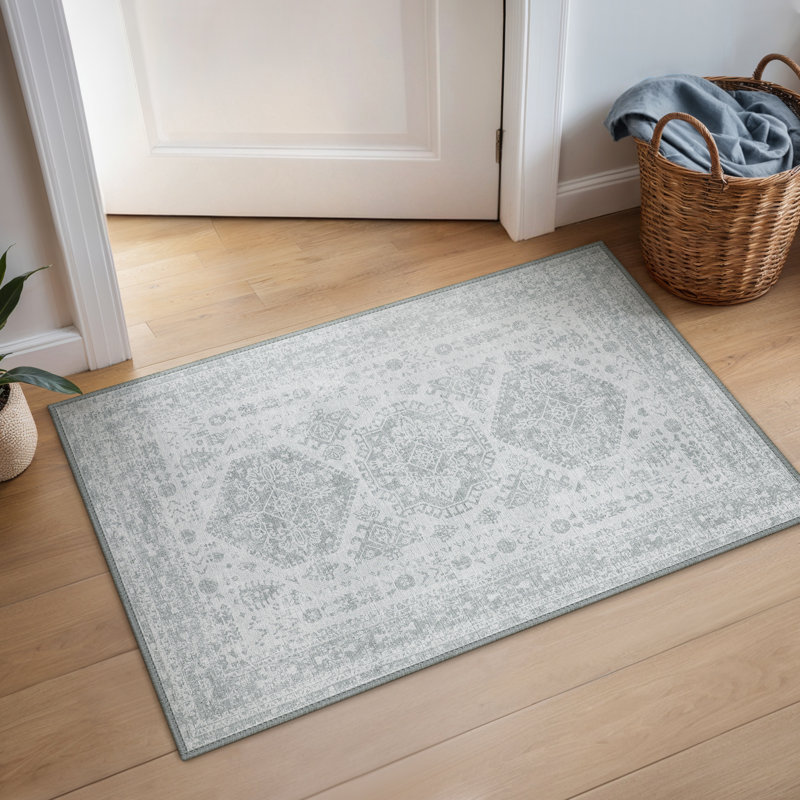 Tapis gris antidérapant Agora, Rectangulaire 3 pi x 5 pi