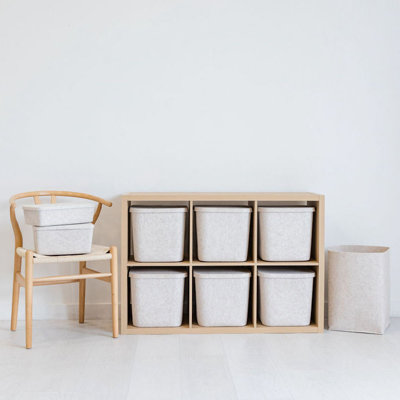 Sculpted Felt Storage Bin with Lid