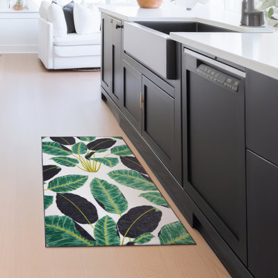 Tapis rectangulaire 3 pi x 5 pi Hojas Rainforest Emerald