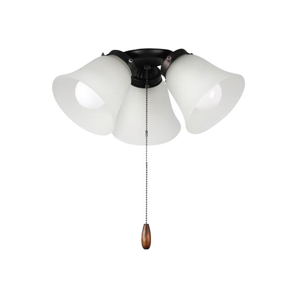 Basic-Max 13.5'' 3 - Light Frosted Branched Ceiling Fan Light Kit, Oil Rubbed Bronze