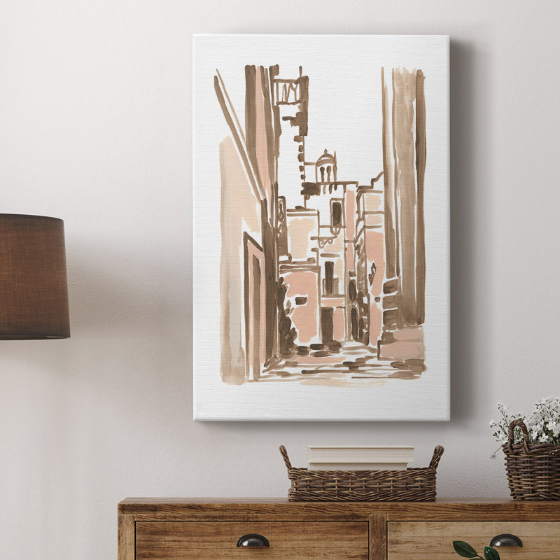 Blush Architecture Study II - galerie sur mesure Cavas, H 18 po x l 12 po