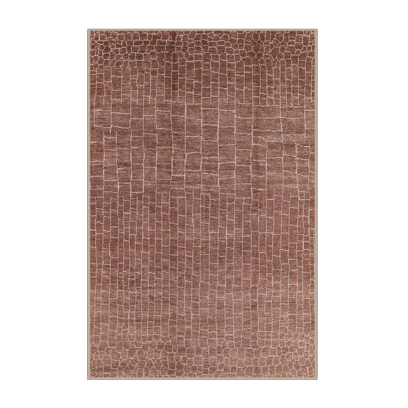 Tapis marocain tissé à la machine, Rectangle 7 pi x 9 pi