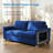 Full Size Velvet Pull-Out Sofa Bed with Folding Mattress-1632502903