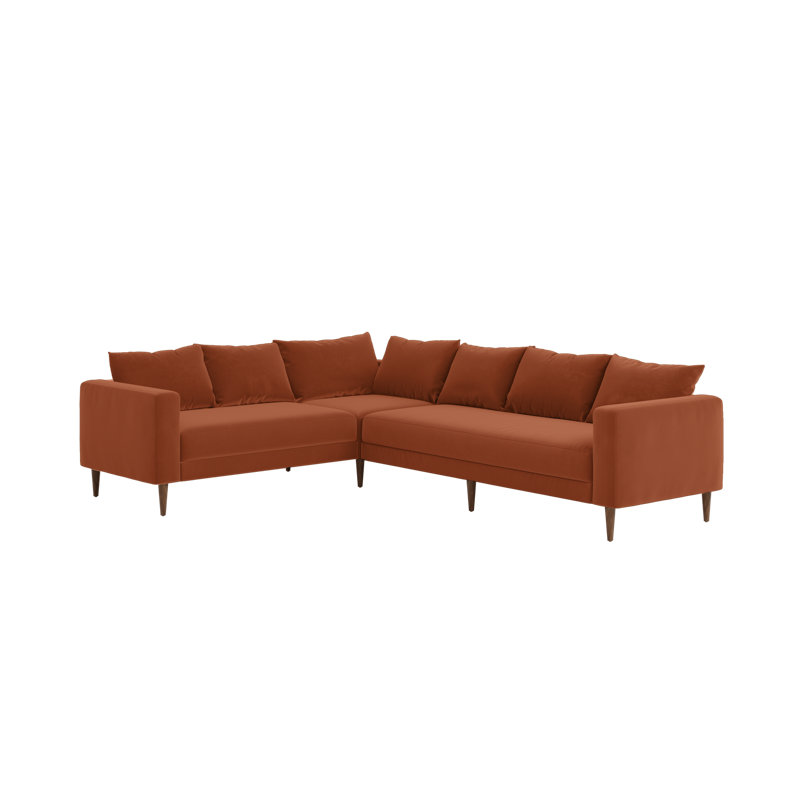 Canapé modulaire de coin 6 places Herman, Velours ambré recyclé, Dark Brown