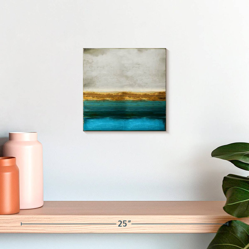 Avery doré sur turquoise, H 10 po x l 10 po