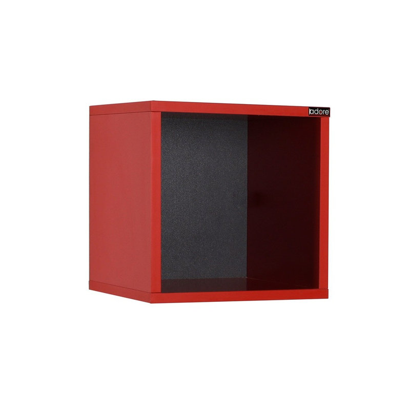 Modern Red Wall Shelf, 13.0 x 13.0 x 7.5 inches | 100% Melamine Coated Particle Board, Thickness: 0.6 inches | Stylish Solid Color Design | Perfect for Home Decor & Organizing Small Spaces
