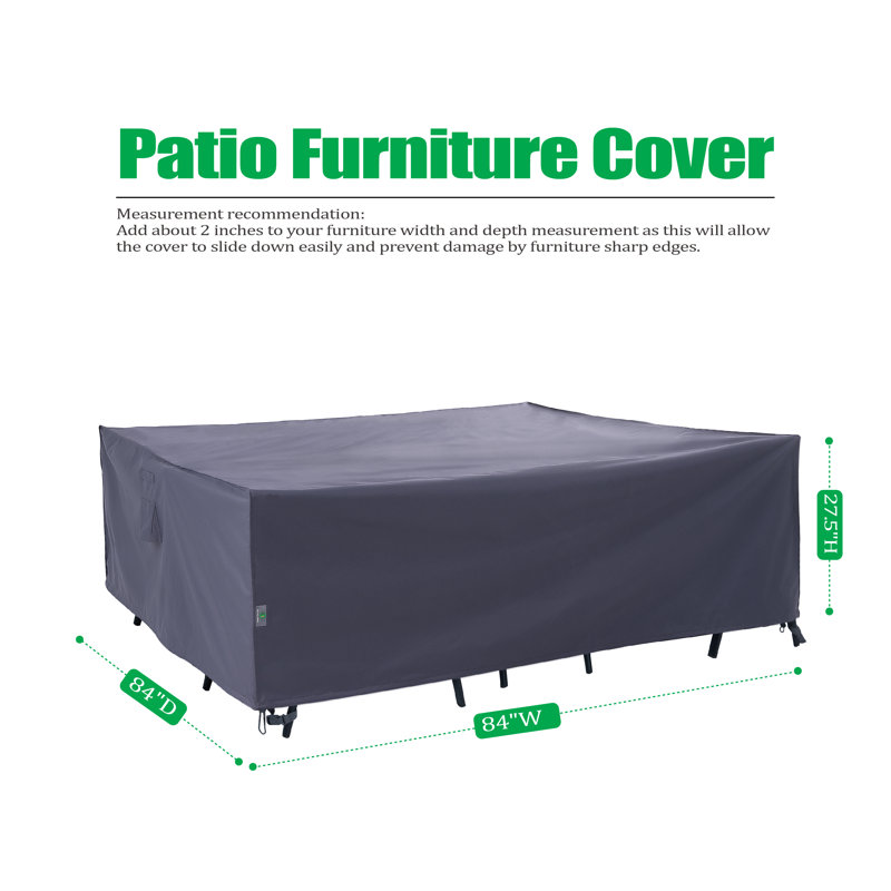Premium Waterproof Outdoor Patio Rectangular Table Cover: Latest Rip-Stop Fabric, 3-Year Warranty, Gray
