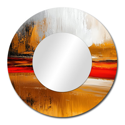 Jour et nuit, paysage de montagne doré I - Art mural miroir paysage de montagne - imprimé sur métal