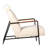 Jhancarlos Upholstered Accent Chair with Black Steel Frame and Leather-Wrapped Arms