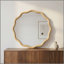 Miroir décoratif rond en bois massif ondulé de couleur chêne 24 pouces-129582925-129582930-129582934