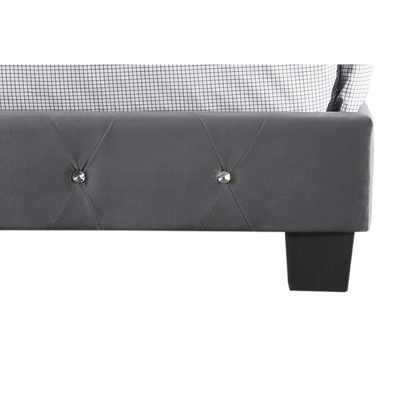 Lit sommier simple Suffolk, gris, Lit simple, Gris