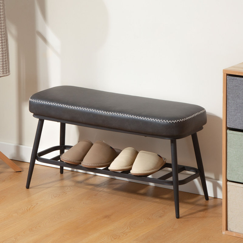 4 Pair Shoe Storage Bench, Charcoal Grey