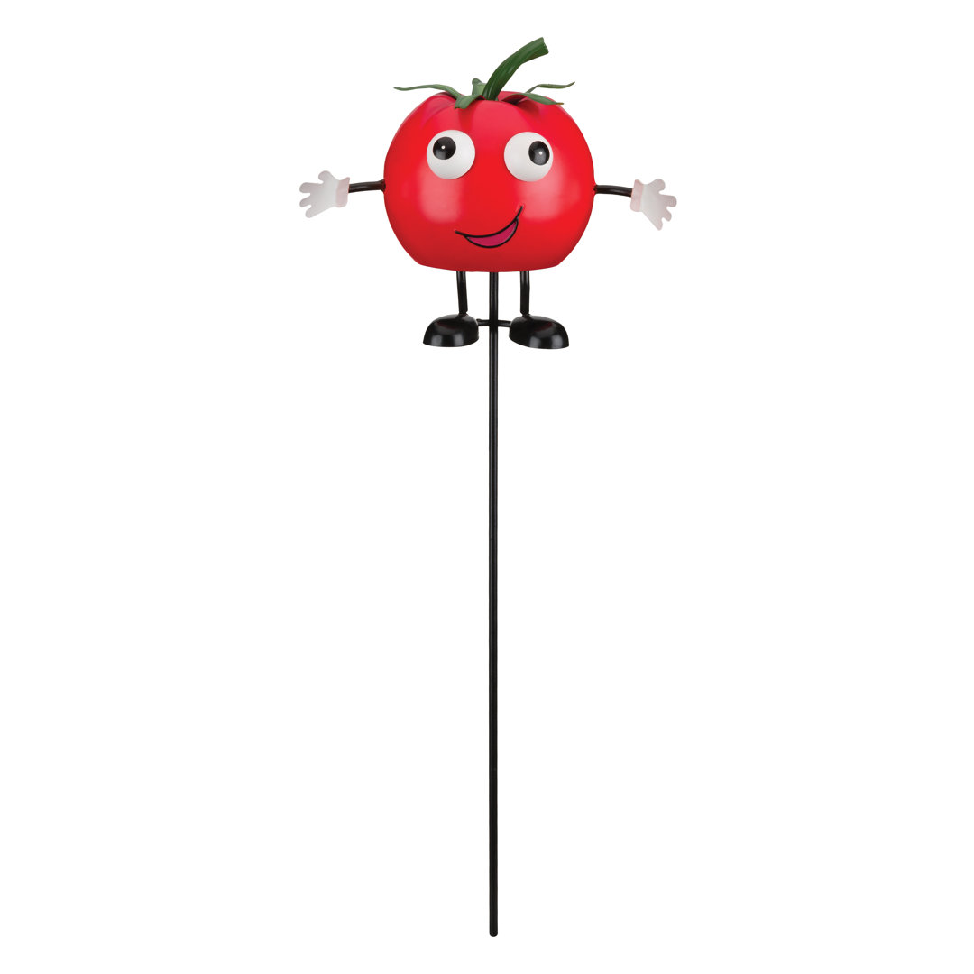 Metal Garden Veggie Stake with Hand Painted Details and Weather Resistant Finish - Tomato Regal Art & Gift