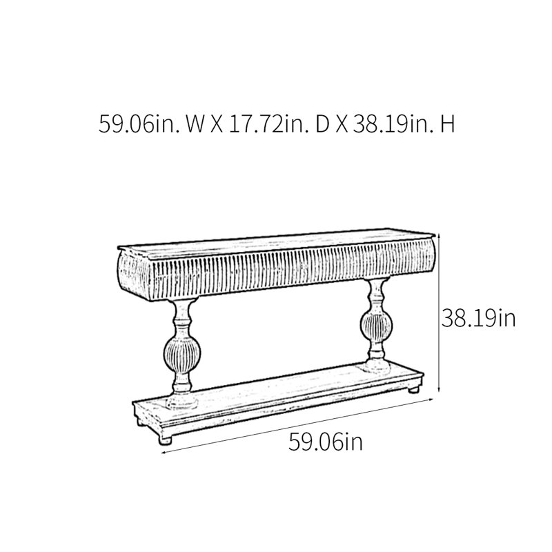 Console American Retro, H 38,19 po x l 59,06 po x P 17,72 po