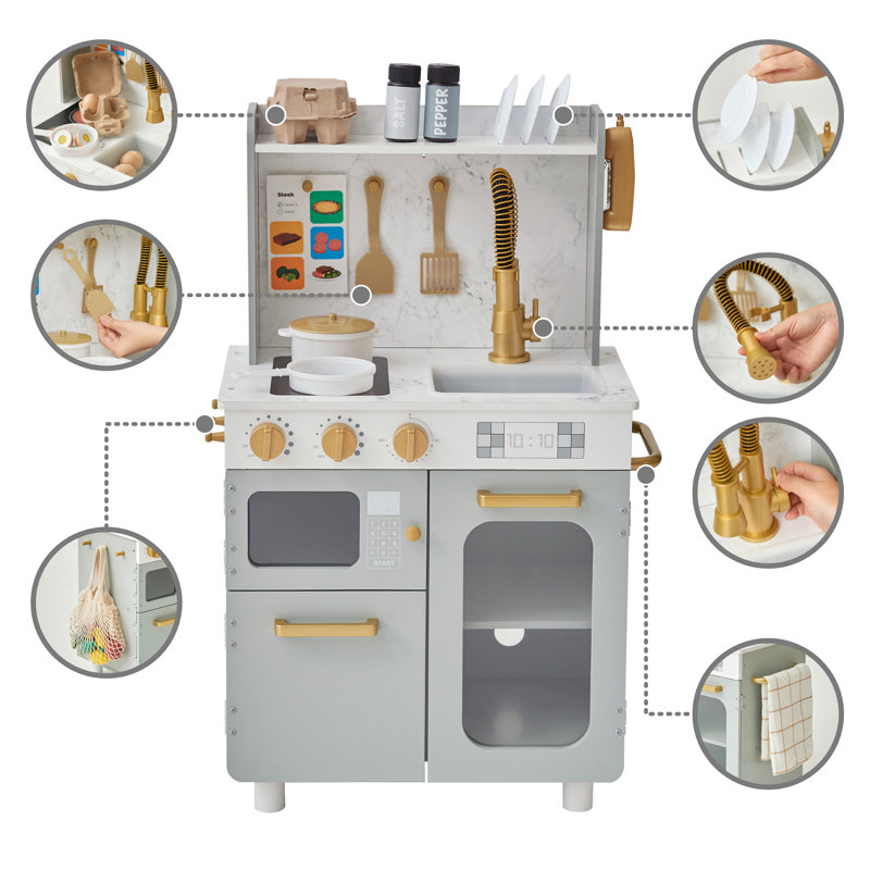 Teamson Kids Little Chef Memphis Play Kitchen, Gray