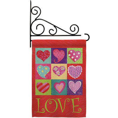 Double Sided 18.5'' H x 13'' W Polyester Valentine's Day Flag Set