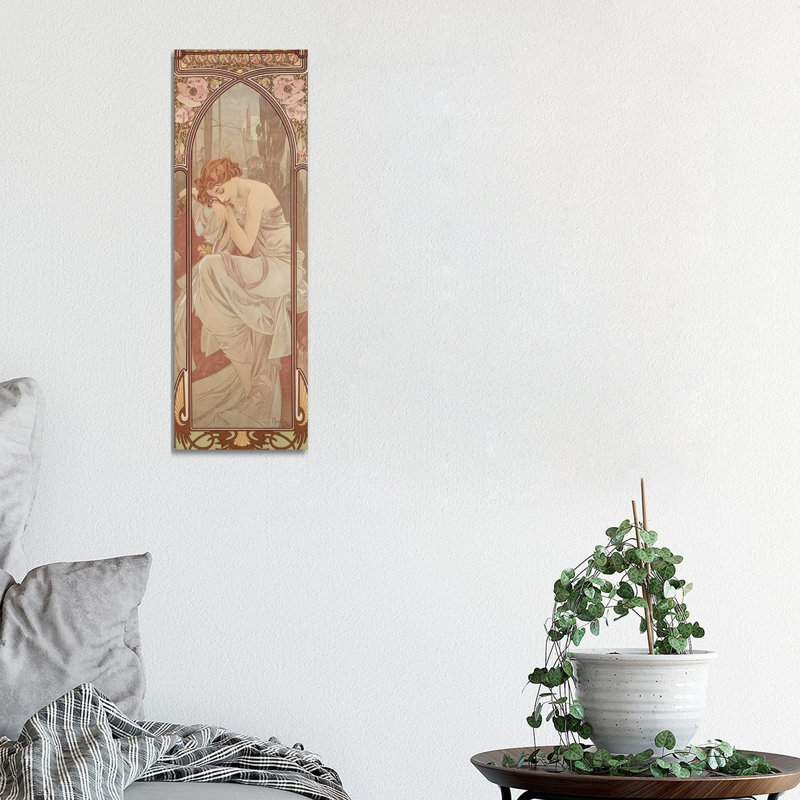 The Times Of The Day: Night's Rest, 1899 by Alphonse Mucha - Wrapped Canvas Painting, 30.48 cm H x 91.44 cm W x 3.175 cm D