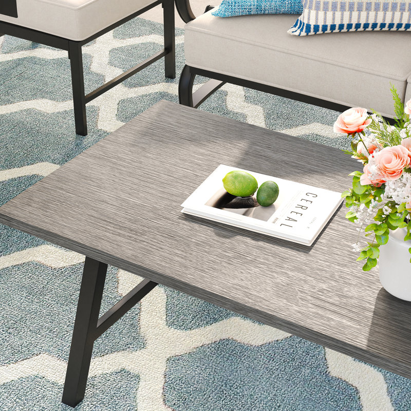 Bular Rectangular Metal Outdoor Coffee Table , 32.8'' in. W 47.2'' in. D