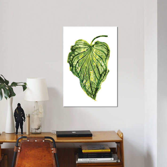 « palm iii », reproduction d’impression sur toile en vert, H 18 po x l 12 po x P 1,5 po, Toile tendue, Pas de tapis
