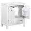 30" White Bathroom Storage Cabinet, Single Sink Vanity, Solid Wood Frame, 2 Doors And 1 Drawer, Soft Close Function, Stylish Furniture Vanity With Sink, Finish Construction, For A Relaxing