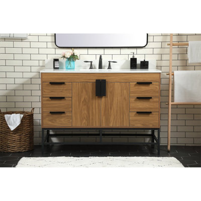 Eugene 48'' Single Bathroom Vanity with Engineered Marble Top