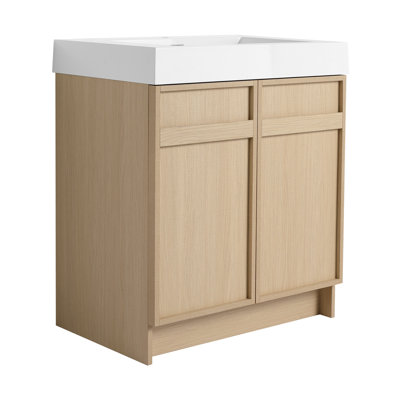 Meuble-lavabo autoportant avec lavabo en résine