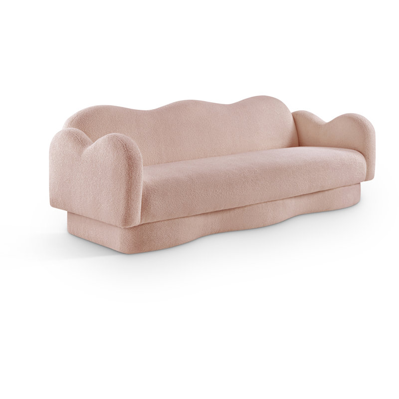 Canapé Redwan, Tissu rose en peluche