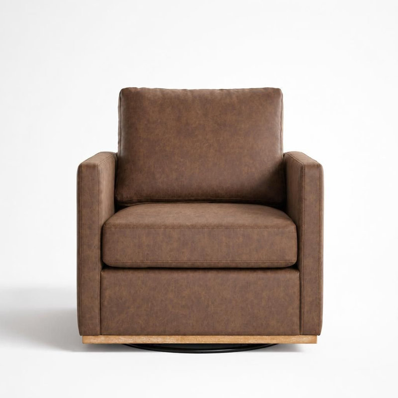 Fauteuil d'appoint rembourré carré pivotant à 360 degrés, fauteuil de salon simple et confortable