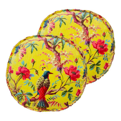 Floral Circular Throw Cushion