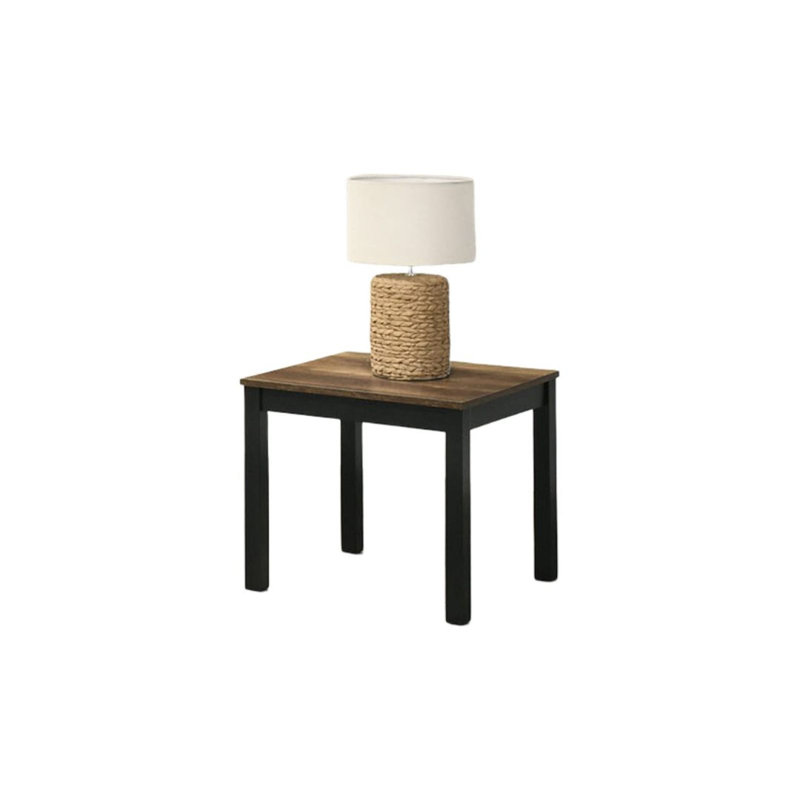 Ensemble de table 3 pièces de style contemporain 1 table basse 1 table de bout 2 x plateau en faux marbre avec pieds en bois au fini brun salon principal