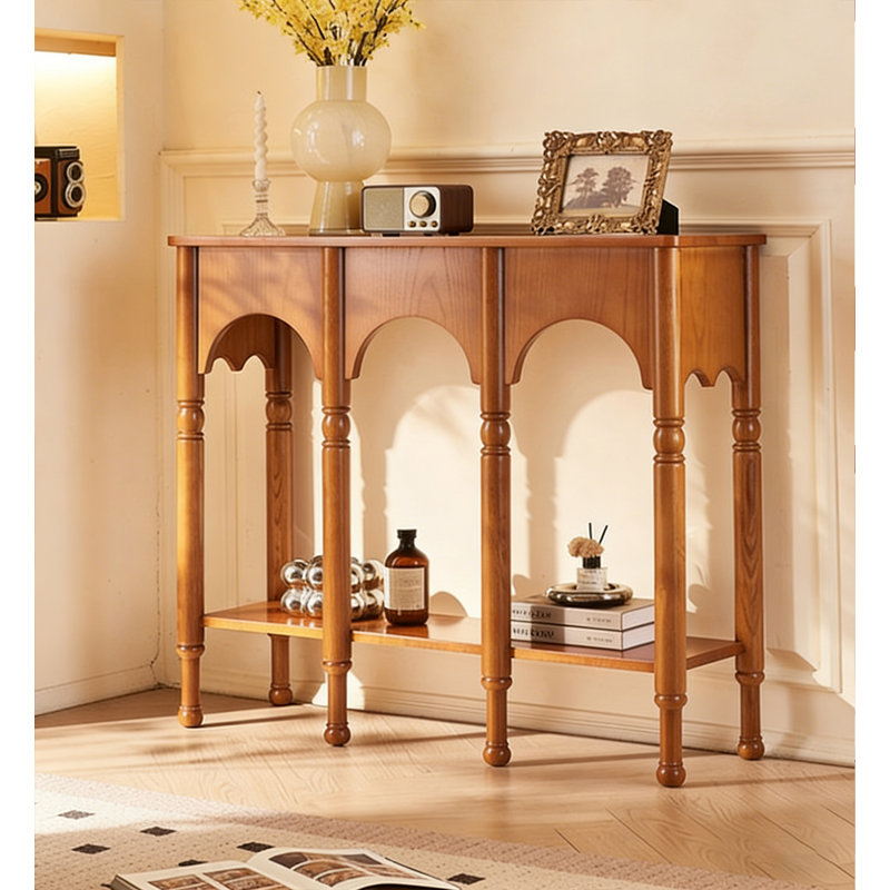 Table console en bois massif rétro Country