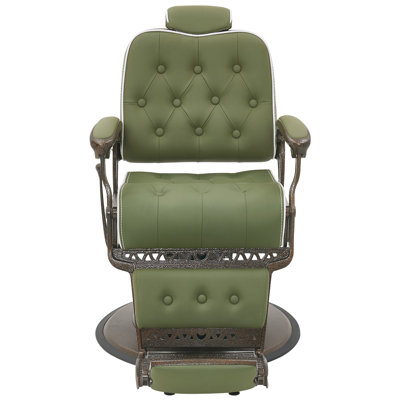 Ezias 25.2'' Wide Heavy Duty Metal Leather Match Power Swivel Hydraulic Pump Salon Recliner