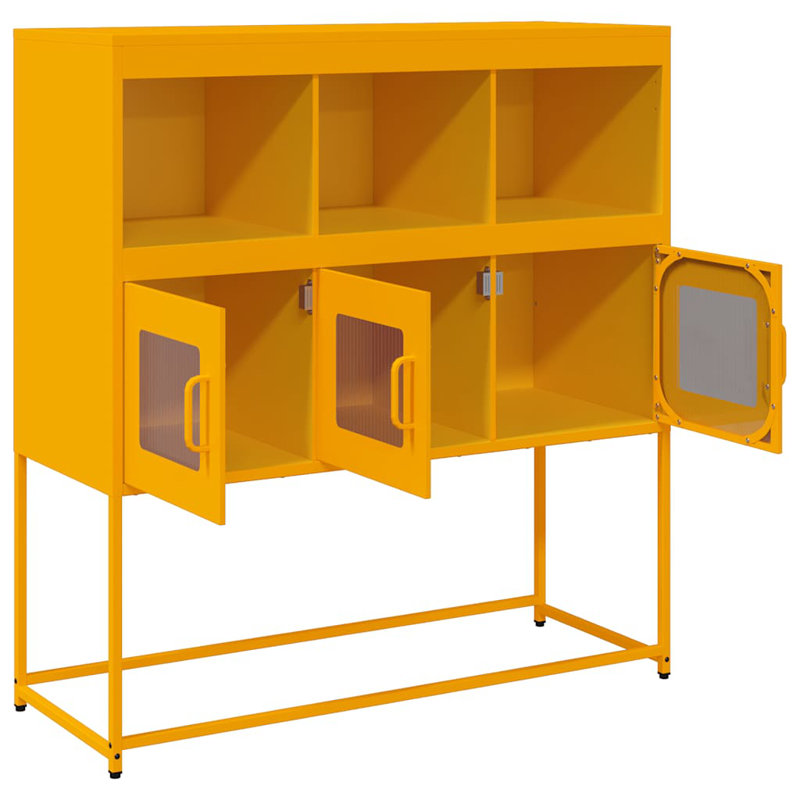 Sideboard 100.5X39x107 Cm Cold-Rolled Steel, Mustard Yellow