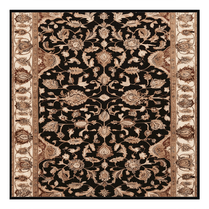 Machine Washable Persian Brown Area Rug, Square 8'