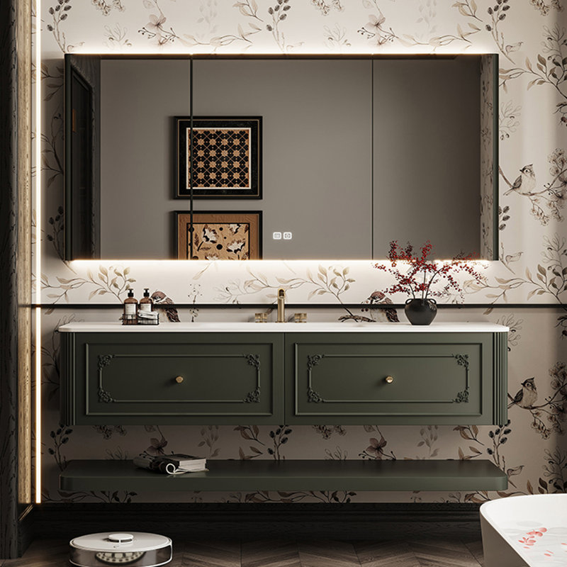 American-style light luxury bathroom cabinet, Green, 18.35" H x 51.18" W x 21.65" D