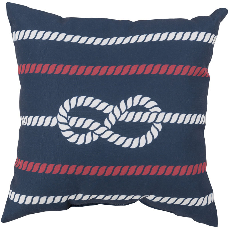 Figure Eight Indoor/Outdoor Throw Pillow, Red, White & Blue, 18" H x 18" W