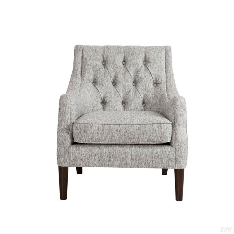 Fauteuil d'appoint rembourré et capitonné Upholstery, Gris