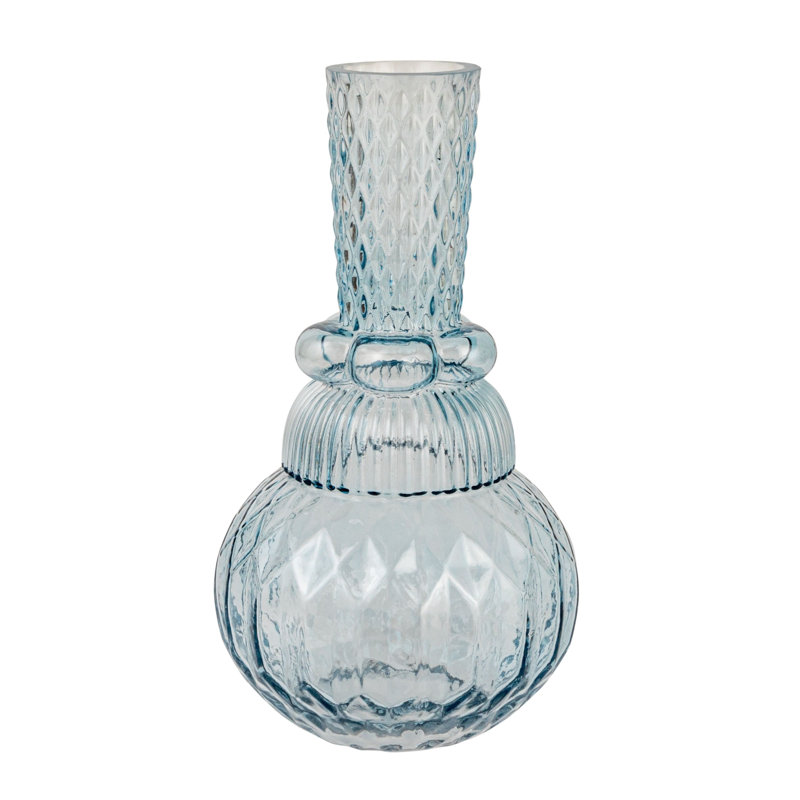 Vase rond en verre pressé fuselé